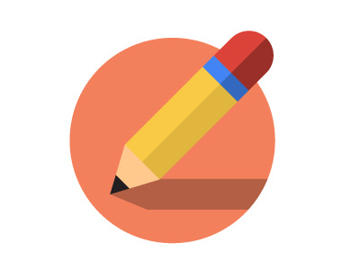 Pencil block colours creative design google icon pencil scalable shadow simple simplicity vector warm pallette
