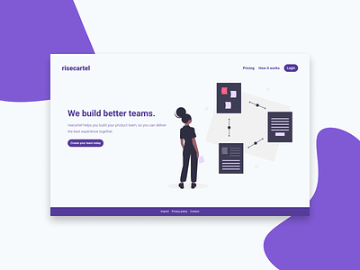 Landing Page Example in Figma based on tailwindcss collection color colour dailyui design figma illustration purple tailwindcss typography ui undraw vector