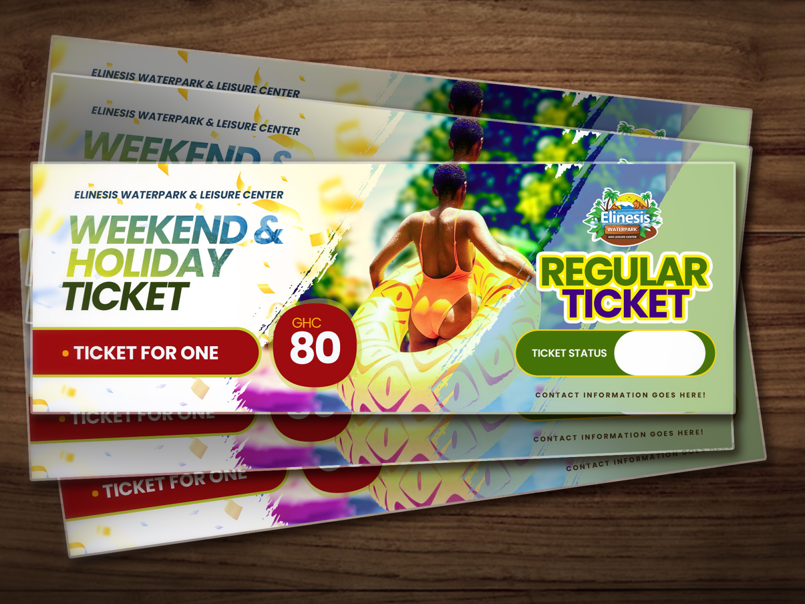 ELINESIS WATER PARK TICKET DESIGN by Thomas Dodoo on Dribbble