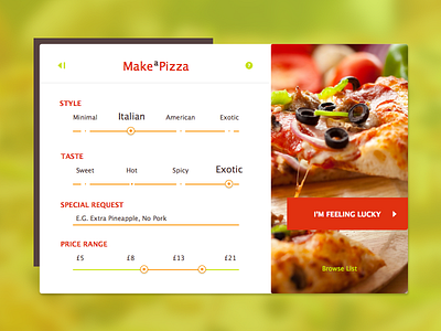 Make A Pizza UI dailyui design photoshop sketch3 ui