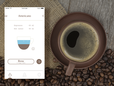 Smart Coffee Machine UI clean coffee dailyui interaction logo minimal modern photoshop sketchapp
