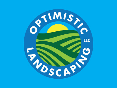 Logo Design: Optimistic Landscaping branding design icon logo typography vector