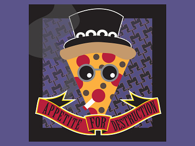 Rock Re-Imagined: GNR Appetite for Destruction albumart design gunsandroses illustration pizza rocknroll vector