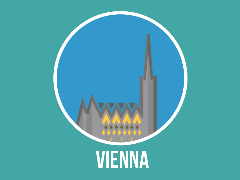 Vienna (GIF) austria church clouds flat gif rebound vienna