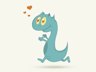 A Little Something bright creature crisp cute digital eyes heart illustration love monster silly sleek