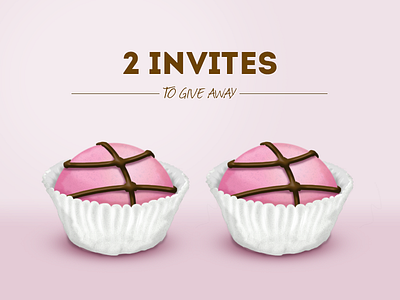 Invite Giveaway basketball cake dribbble giveaway invite invites muffin pink players