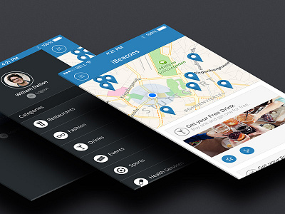 App Design app cool design flat ios map modern profile sleek