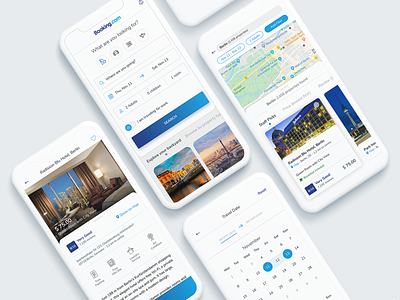 Booking Redesign app clean design flat freebie ios modern redesign travel app ui ui design