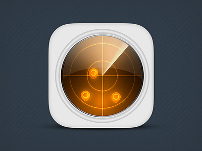 Radar App Icon app flat icon ios map modern pin pins radar sleek