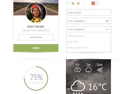 Cyclopia UI Kit form freebie loader login slider ui design ui kit weather