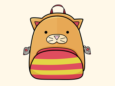 Gone to the Playground backpack cat flat icon kid kids rebound