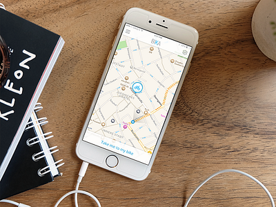 Bike Sharing App app clean ios list view map modern sleek