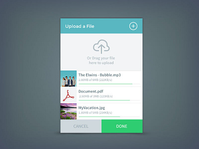 File Upload Widget file flat modern progress rebound ui upload widget