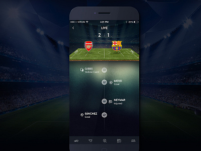 Soccer App - Live Ticker clean live soccer sport ticker timeline ui