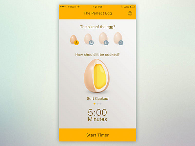 Timer UI - Day 14 014 cooking cool countdown dailyui egg flat modern timer timing ui