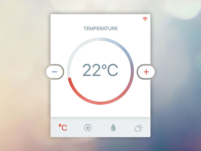 Home Monitoring Widget 021 button dailyui flat modern temperature ui widget