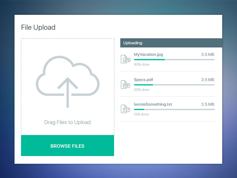 File Upload by Barbara on Dribbble