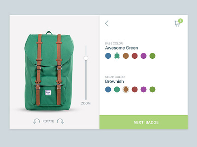 Customize your Product cart color customize dailyui designer flat green modern product view