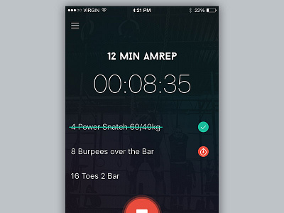 WOD Tracker crossfit dark fitness flat modern simple time ui design