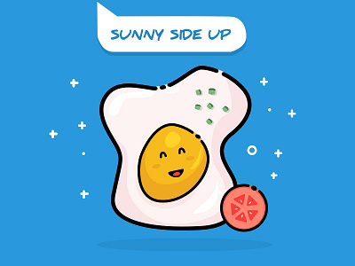 Sunny Side Up egg flat food illustration rebound vector