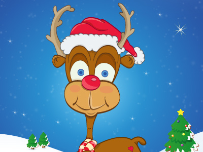 Happy Holidays christmas illustration reindeer winter xmas