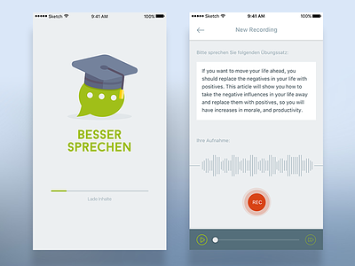 Talk Better - App UI Design app clean design flat ios modern sleek ui