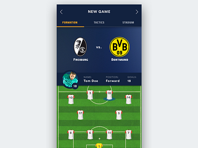 Soccer Manager App Ui app dark design flat game inspiration ios modern soccer ui