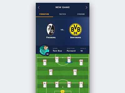 Soccer Manager App Ui app dark design flat game inspiration ios modern soccer ui