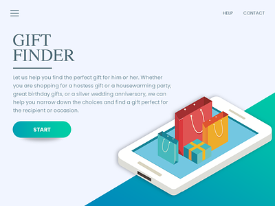 Giftfinder App UI app bright cool gradient modern simple widget