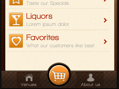 Buzz The Bar app bar ios order ui design