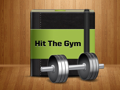 Hit The Gym - App Icon android app dumbbell green gym icon moleskine sport