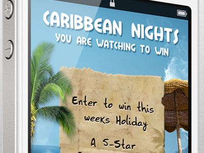 Caribbean Nights Promo app iphone ui design