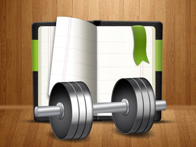 Hit The Gym - App Icon android app dumbbell green gym icon moleskine sport