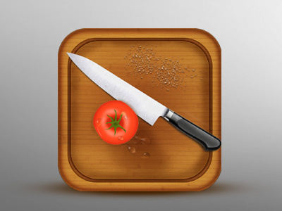 Chopping Board crumb crumbs dinner drops eat food icon knife meal tomato water