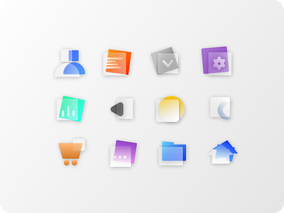 glassmorphism icons