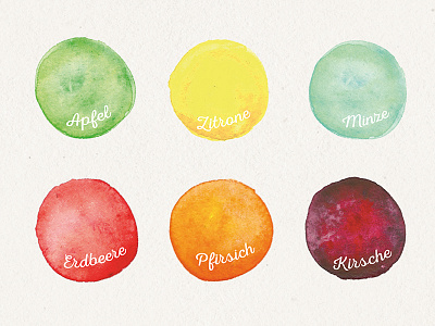 Ice cream app apple cherry colors ice cream icons lemon mint peach strawberry summer watercolor