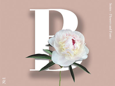 B b floral flower font kitsch letter lettering peony typo