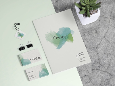 Stationery blue businesscard cd ci font green lettering marble pricetag stationery typo watercolor