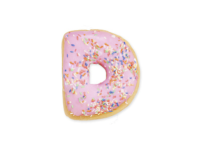 Donut alphabet donut illustration letter lettering pink sprinkles sweet
