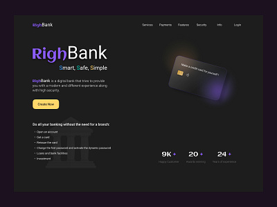 Righbank-Landing page Design design landing page ui ux webdesign