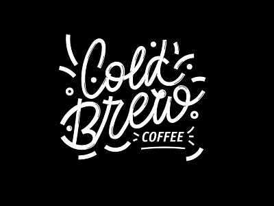 Cold brew - rejected proposal for coffee label black coffee cold brew cold war label lettering letters vector