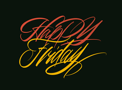 Happy Friday calligraphy experiment friday fun letters procreate sofia
