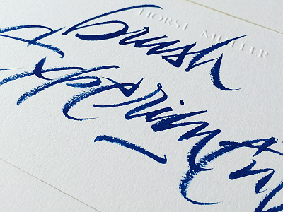 brush experiments blue brush calligraphy experiments letters pen pentel