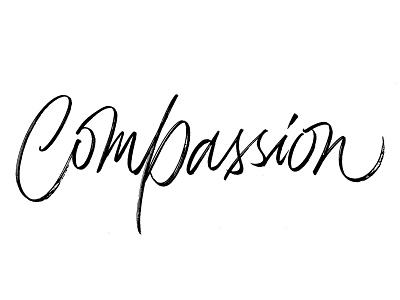 Compassion black brush calligraphy compassion letter letters