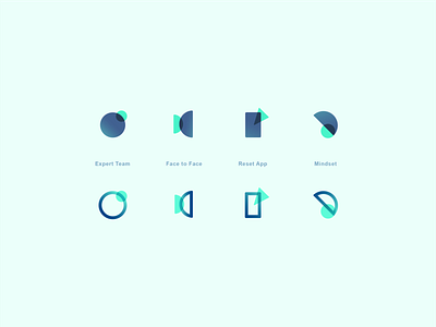 Reset Health - Icon set branding health icons illustration vector