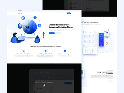 InMobi Fuse landing page branding icons illustration landing page ui deisgn webdesign