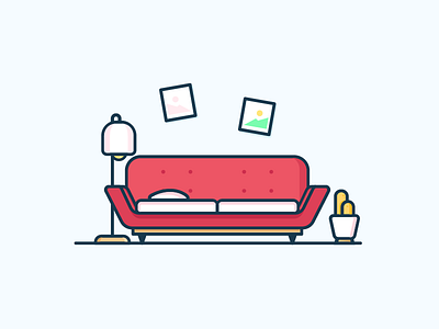 Living Room design icon illustration onboarding ui ux