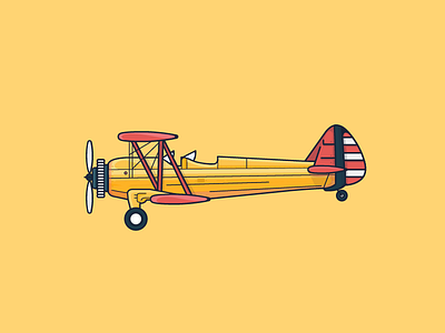 Boeing Stearman Pt 17 design icon illustration
