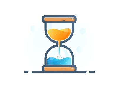 Hourglass illustration app design icons illustration onboarding social ui ux