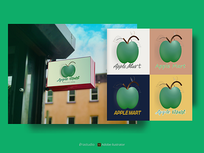 LOGO APPLE MART | FRUIT 3D SIMPLE food, fresh 3d logo